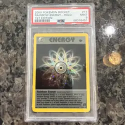 2000 Pokemon Rainbow Energy 17/82 Team Rocket Holo First Edition PSA 9 - Image 1