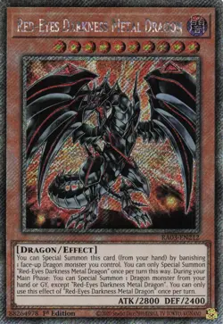 Yugioh Red-Eyes Darkness Metal Dragon RA03-EN212 - Platinum Secret Rare - Image 1