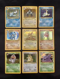 Vintage Holo Rare Pokemon Cards WOTC 1999 Base Set, Fossil, Jungle MP/HP Raichu - Image 1