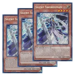 Yugioh - Silent Swordsman x 3 - 1st Edition Secret Rare NM - Free Holo Card - Image 1