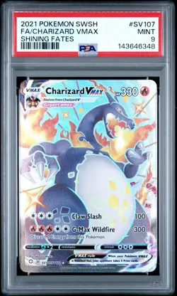 PSA 9 MINT Charizard VMAX SV107/SV122 Shining Fates Holo Pokemon Card - Image 1
