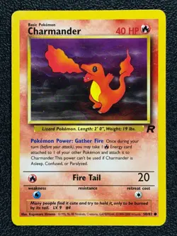 Charmander 50/82 Base Set Series Team Rocket Common Basic Pokemon Card 2000 NM - Image 1