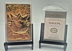 Pokemon 1999 Burger King 23K Gold Plated Togepi Card w/ COA & Case - Image 1