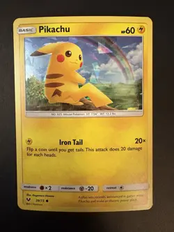 Pikachu 28/73 Cracked Ice Holo Pokemon Shining Legends LP - Image 1