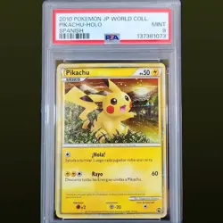2010 POKEMON JPN WORLD COLLECTION SPANISH PIKACHU-HOLO PSA 9 - Image 1
