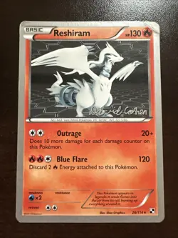 Reshiram 26/114 Non-holo Rare Pokemon TCG Black & White World Championships DMG - Image 1
