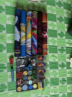 Pokemon TCG PLAYMATS COINS AND DICE LOT - Image 1