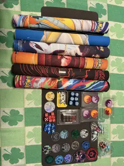 Pokemon TCG PLAYMATS COINS AND DICE LOT - Image 2