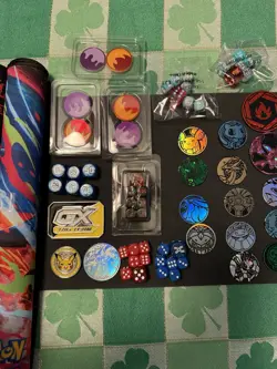 Pokemon TCG PLAYMATS COINS AND DICE LOT - Image 3