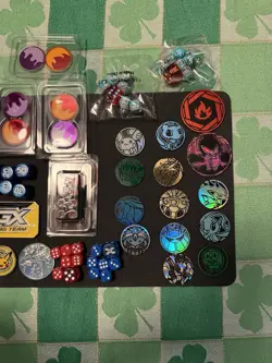 Pokemon TCG PLAYMATS COINS AND DICE LOT - Image 4