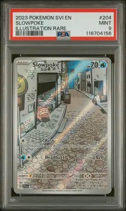 2023 POKEMON SVI EN-SCARLET & VIOLET ILLUSTRATION RARE #204 SLOWPOKE PSA 9 - Image 1