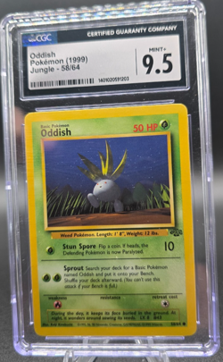 1999 Pokemon Jungle Oddish 58/64 CGC 9.5 Mint+ Vintage WOTC - Image 1