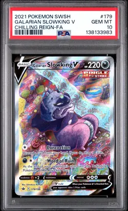 Pokemon Galarian Slowking V 179/198 Alternate Full Art PSA 10 - Image 1