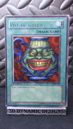 | Yugioh Pot of Greed LOB-119 1st Edition Rare NA Legend Of Blue Eyes HP 🔥 | - Image 1