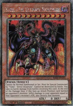 Yugioh Yubel - The Ultimate Nightmare RA03-EN191 - Platinum Secret Rare - Image 1