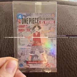 Bandai Namco Monkey.D.Luffy Holo Promo US Voyage College Basketball JT One Piec… - Image 1