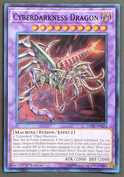Yugioh TCG Card - 1x Cyberdarkness Dragon - LEDU-EN024 - Super Rare - NM - 1st - Image 1