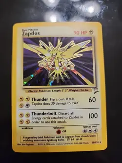 Pokemon TCG Zapdos Holo Rare Unlimited Card 20/130 Base Set 2 - Image 2