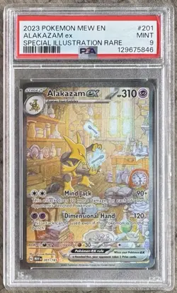 2023 Pokemon 151 Alakazam EX 201/165 Special Illustration Rare Card PSA 9 - Image 1