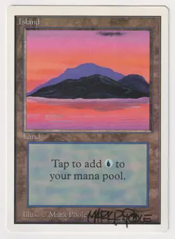 Signed Island (Purple) HP/DMG Unlimited Edition Artist Mark Poole 1993 MTG Magic - Image 1