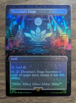 MTG Thespian's Stage (1607) Rainbow Foil Hatsune Miku Secret Lair Drop NM - Image 1
