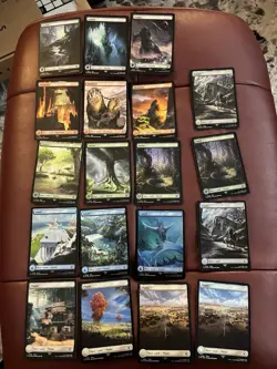 Magic Final Fantasy FOIL Basic Lands Complete Set - Full Art Land MTG NM - Image 1