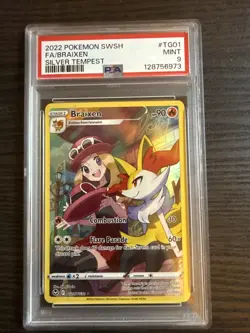 Braixen TG01/TG30 Full Art 2022 Pokemon SWSH Silver Tempest PSA 9 Mint - Image 1