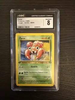 Paras 1st Edition Jungle 59/64 Pokemon 1999 CGC 8 NM/Mint - Image 1