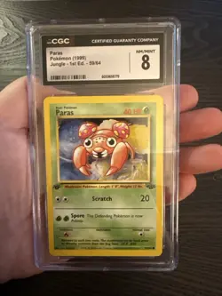Paras 1st Edition Jungle 59/64 Pokemon 1999 CGC 8 NM/Mint - Image 3