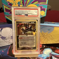 Pokemon TCG Greninja Star Gold Star SWSH144 Promo Holo SWSH PSA 7 - Image 1