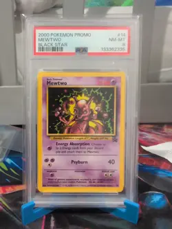 PSA 8 Pokemon TCG 2000 Vintage Mewtwo Blackstar Promo #12 PSA 8 NM/MT - Image 1
