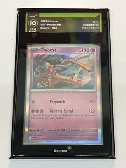 2023 Deoxys Holo Rare Paradox Rift 074/182 Pokemon TCG Graded Degree Gem Mint 10 - Image 1