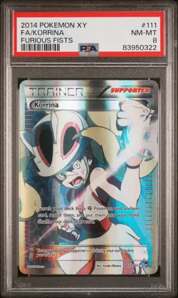 2014 Pokemon XY - Furious Fists #111/111 Korrina (111 Full Art) PSA 8 - Image 1