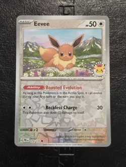 Eevee 2025 Pokemon Day 074/131 Prismatic Reverse Holo Stamped Promo Pokemon TCG - Image 1