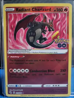 Pokemon TCG Radiant Charizard Radiant Rare 011/078 Pokemon GO Holo - Image 1