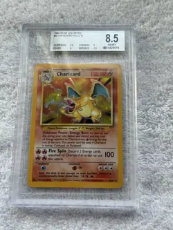 1999 Pokemon Base Set #4 Charizard Holo Rare BGS 8.5 NM-MT+ - Image 1