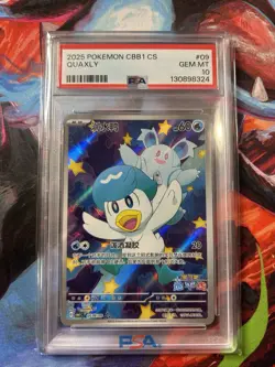 2025 Pokemon Horizons CBB1 C-Gem Pack VOL 1 #09 Quaxly Full Art PSA GEM MT 10 - Image 1