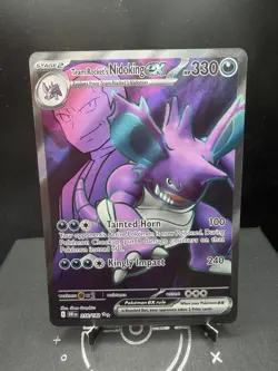 Pokemon TCG SV Destined Rivals Team Rockets Nidoking EX 216/182 Full Art NM! - Image 1
