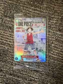 Bandai Namco One Piece Monkey.D.Luffy College Basketball US Voyage Promo Holo - Image 1