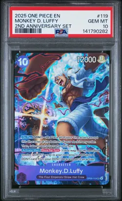 2025 ONE PIECE ENGLISH VERSION 2ND ANV SET #119 MONKEY D. LUFFY PSA 10 - Image 1