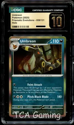 CGC 10 PRISTINE Umbreon 059/131 HOLO RARE Prismatic Evolutions Pokemon Card - Image 1