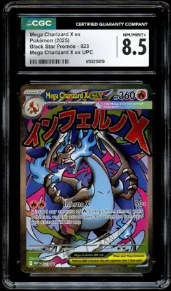 CGC 8.5 NM-MINT+ Mega Charizard X Ex MEP 023 Black Star MEP023 Pokemon Card 019 - Image 1
