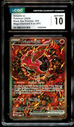 CGC 10 GEM MINT Oricorio Ex MEP 024 Black Star MEP024 Pokemon Card 046 - Image 1