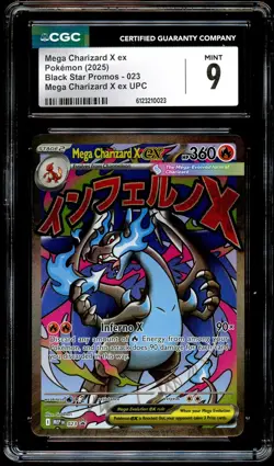CGC 9 MINT Mega Charizard X Ex MEP 023 Black Star MEP023 Pokemon Card 023 - Image 1