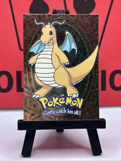 Dragonite E12 of 12 Pokemon 1999 Holo Foil Topps Black Logo Card - Image 2