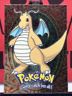 Dragonite E12 of 12 Pokemon 1999 Holo Foil Topps Black Logo Card - Image 3