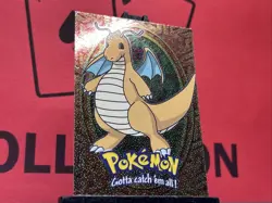 Dragonite E12 of 12 Pokemon 1999 Holo Foil Topps Black Logo Card - Image 4