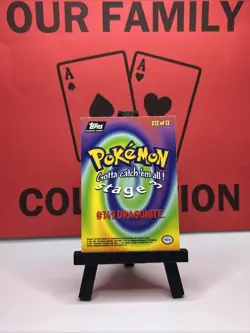 Dragonite E12 of 12 Pokemon 1999 Holo Foil Topps Black Logo Card - Image 5