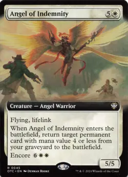 Magic: The Gathering 2024 OTJ Commander Angel of Indemnity #45 Extended Art - Image 1