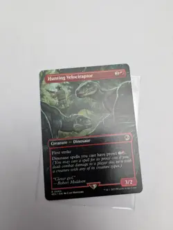 MTG-Hunting Velociraptor - Borderless - Jurassic World Collection -R 0004 REX - Image 1